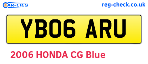 YB06ARU are the vehicle registration plates.