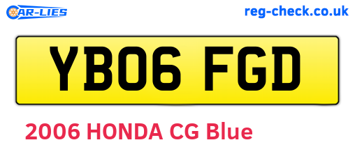 YB06FGD are the vehicle registration plates.
