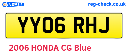 YY06RHJ are the vehicle registration plates.