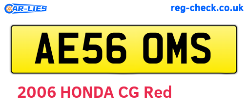 AE56OMS are the vehicle registration plates.