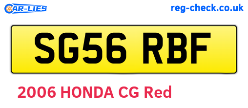 SG56RBF are the vehicle registration plates.