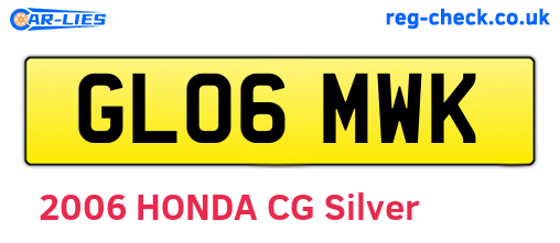 GL06MWK are the vehicle registration plates.