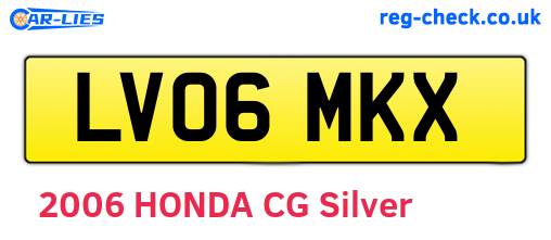 LV06MKX are the vehicle registration plates.