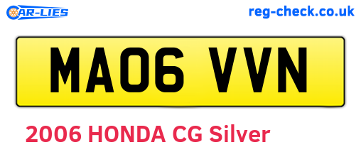 MA06VVN are the vehicle registration plates.