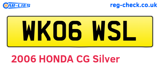 WK06WSL are the vehicle registration plates.