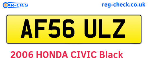 AF56ULZ are the vehicle registration plates.