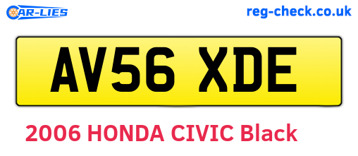 AV56XDE are the vehicle registration plates.
