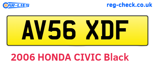 AV56XDF are the vehicle registration plates.