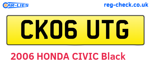 CK06UTG are the vehicle registration plates.