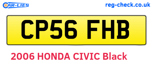 CP56FHB are the vehicle registration plates.