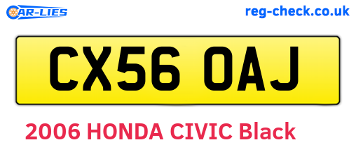 CX56OAJ are the vehicle registration plates.