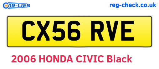 CX56RVE are the vehicle registration plates.