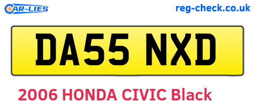 DA55NXD are the vehicle registration plates.