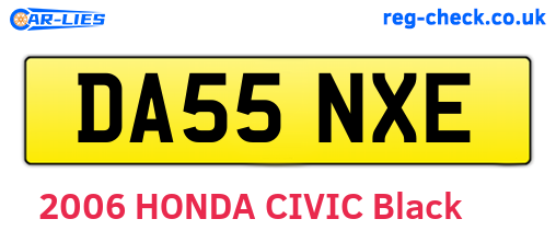 DA55NXE are the vehicle registration plates.