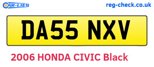 DA55NXV are the vehicle registration plates.