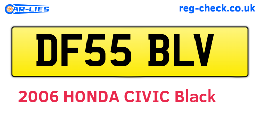 DF55BLV are the vehicle registration plates.