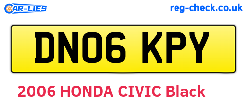 DN06KPY are the vehicle registration plates.