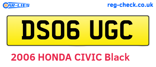 DS06UGC are the vehicle registration plates.
