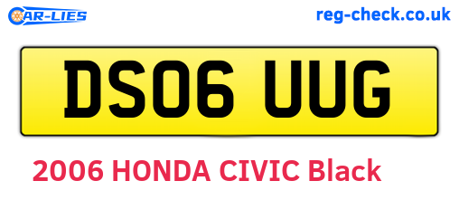 DS06UUG are the vehicle registration plates.