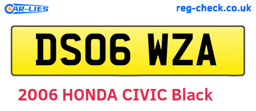DS06WZA are the vehicle registration plates.
