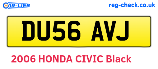 DU56AVJ are the vehicle registration plates.