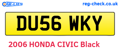 DU56WKY are the vehicle registration plates.