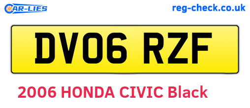 DV06RZF are the vehicle registration plates.