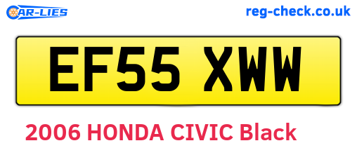 EF55XWW are the vehicle registration plates.
