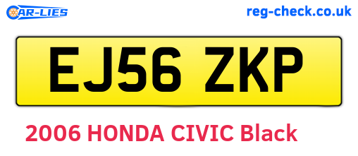 EJ56ZKP are the vehicle registration plates.