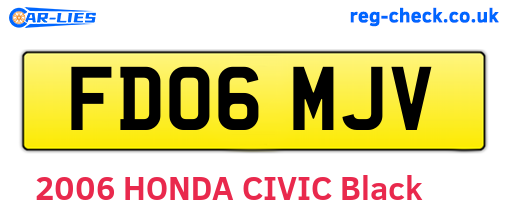 FD06MJV are the vehicle registration plates.
