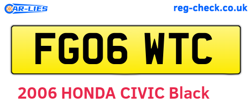 FG06WTC are the vehicle registration plates.