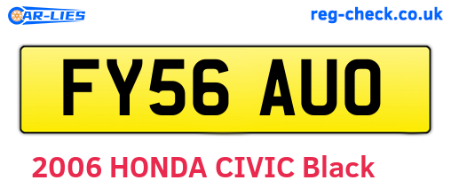 FY56AUO are the vehicle registration plates.