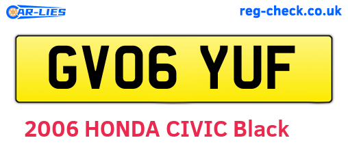 GV06YUF are the vehicle registration plates.