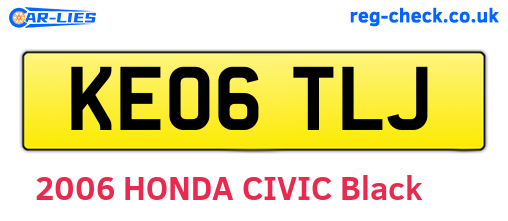 KE06TLJ are the vehicle registration plates.