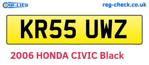 KR55UWZ are the vehicle registration plates.