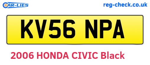 KV56NPA are the vehicle registration plates.