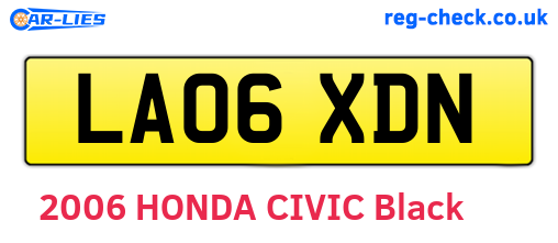 LA06XDN are the vehicle registration plates.