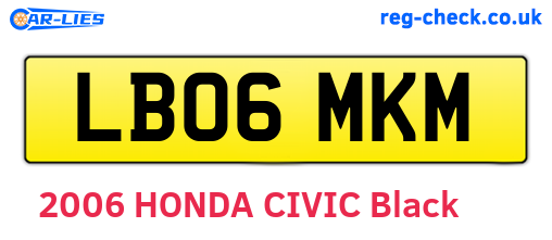 LB06MKM are the vehicle registration plates.