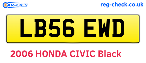 LB56EWD are the vehicle registration plates.