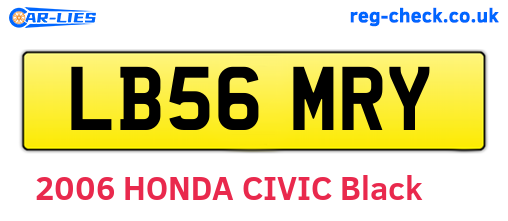 LB56MRY are the vehicle registration plates.
