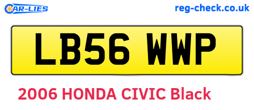 LB56WWP are the vehicle registration plates.