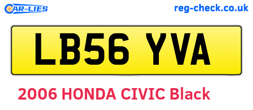 LB56YVA are the vehicle registration plates.