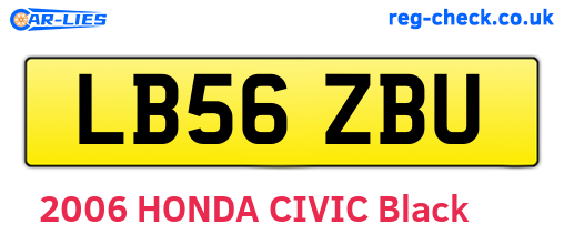 LB56ZBU are the vehicle registration plates.