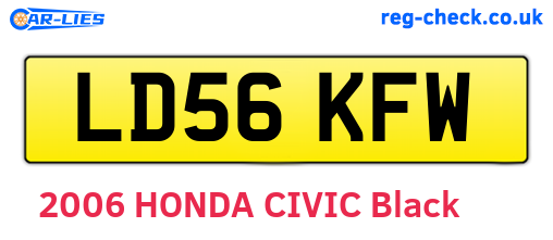 LD56KFW are the vehicle registration plates.