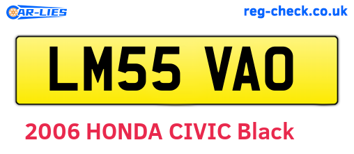 LM55VAO are the vehicle registration plates.