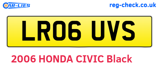 LR06UVS are the vehicle registration plates.