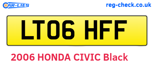 LT06HFF are the vehicle registration plates.