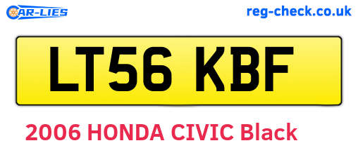LT56KBF are the vehicle registration plates.