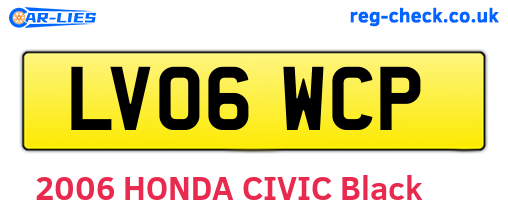 LV06WCP are the vehicle registration plates.