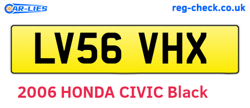 LV56VHX are the vehicle registration plates.